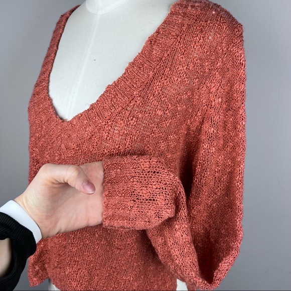 Like NEW-Somedays Lovin, V-neck Sweater, Long Back/Crop Front, See-Thru, XS - Picture 8 of 16